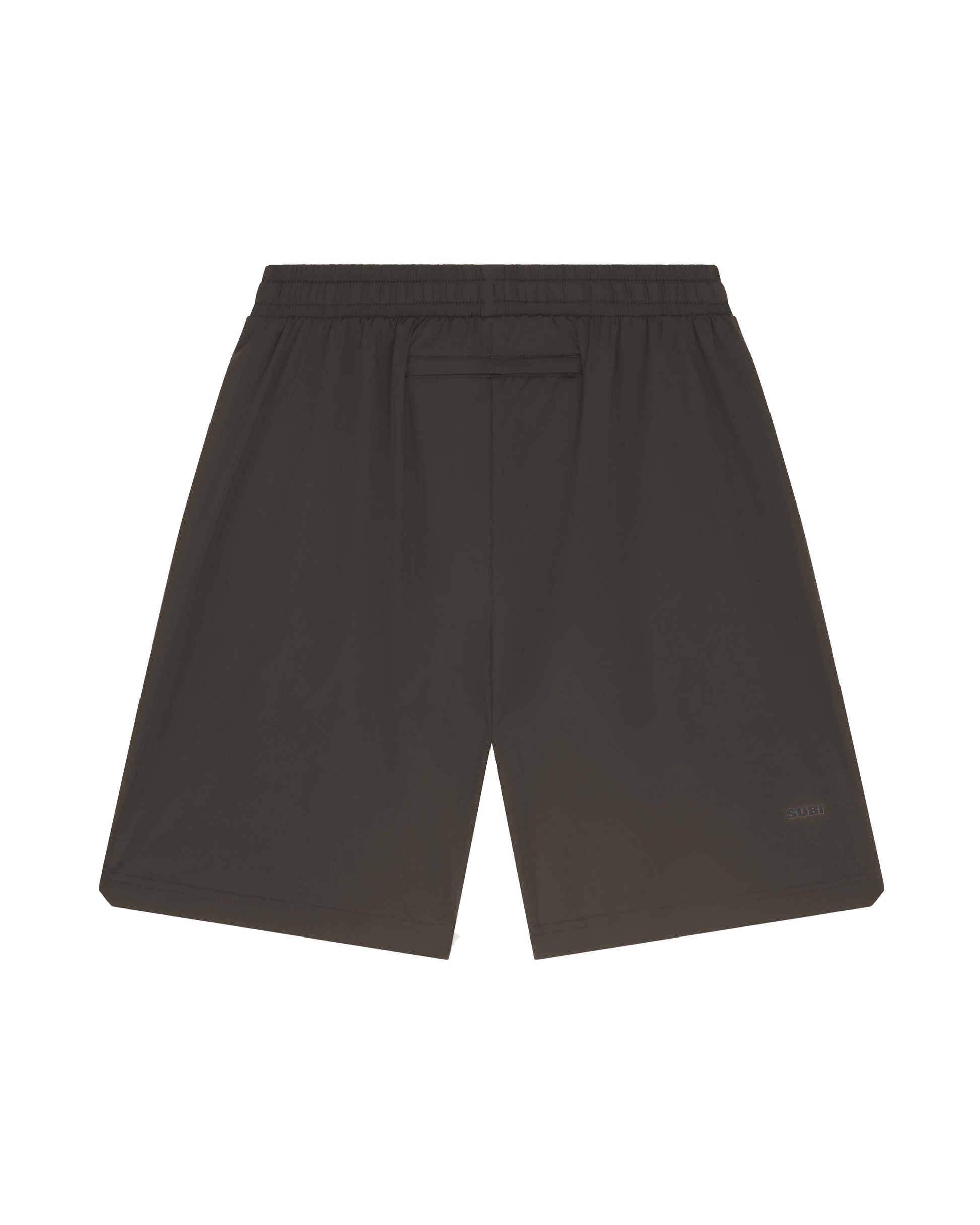 SUBI Brown 7" Lined Running Shorts, Breathable, Fast drying, Back View, Back Zip Pocket
