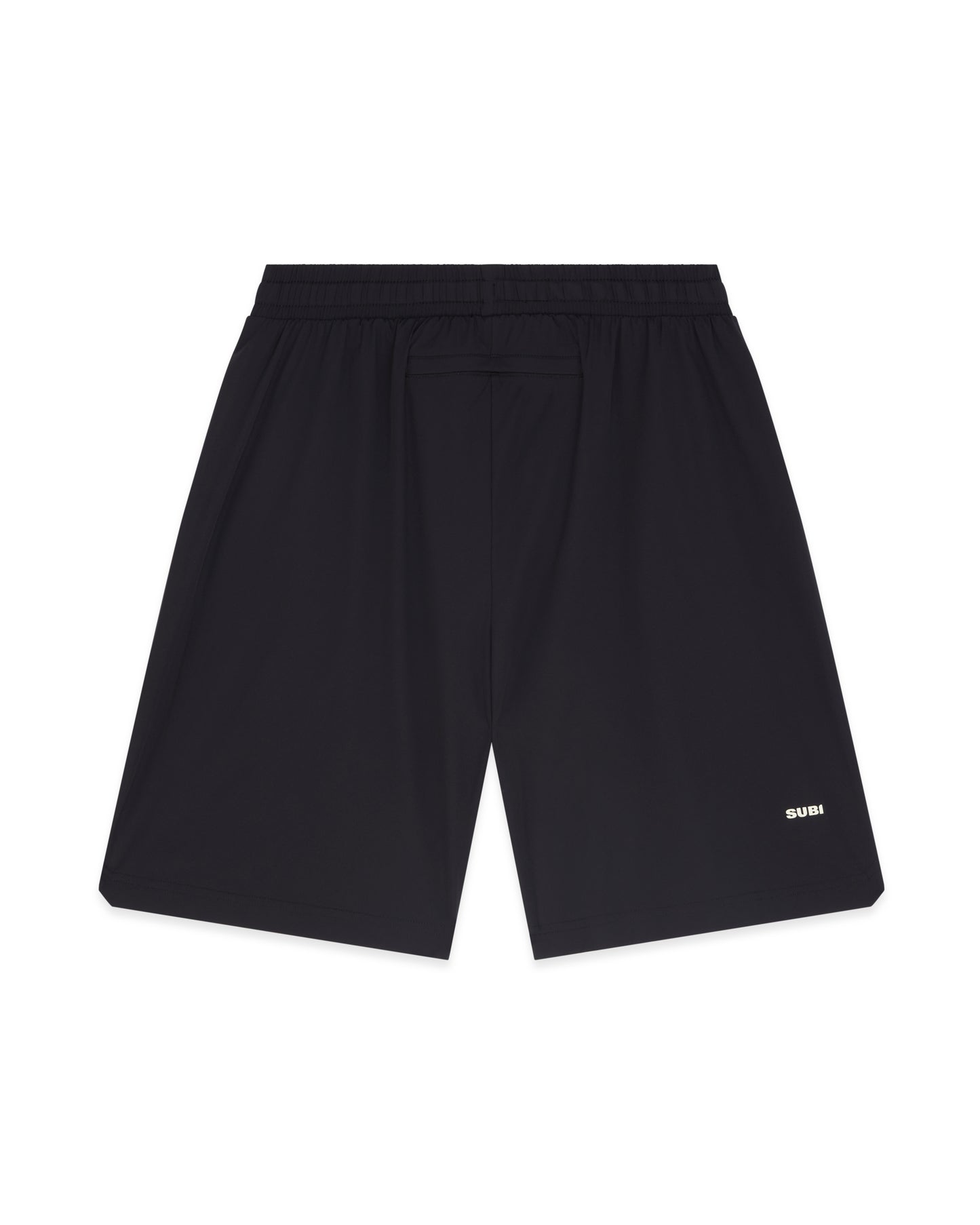 SUBI Black 7" Lined Running Shorts, Breathable, Fast drying, Back View, Back Zip Pocket