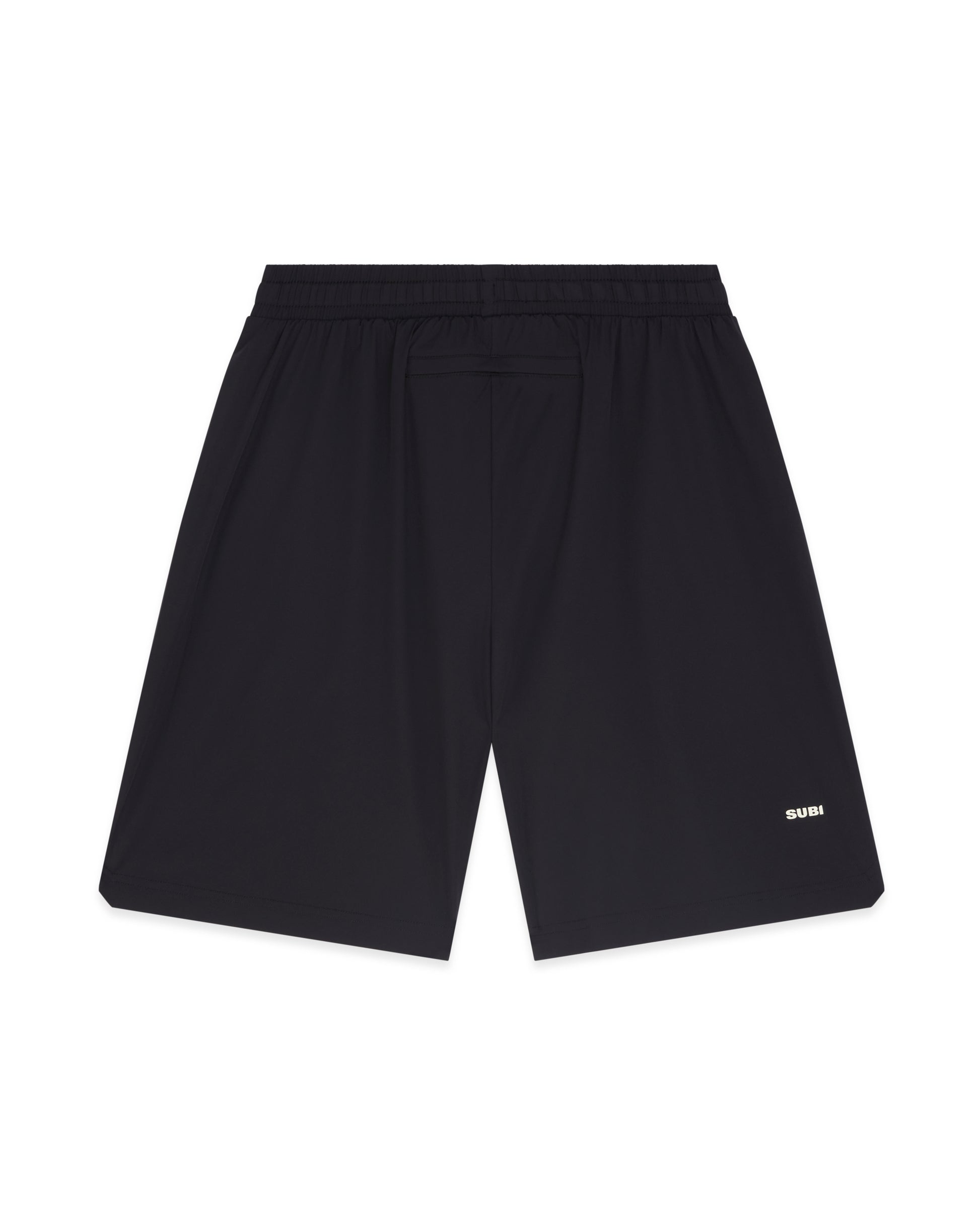 SUBI Black 7" Lined Running Shorts, Breathable, Fast drying, Back View, Back Zip Pocket