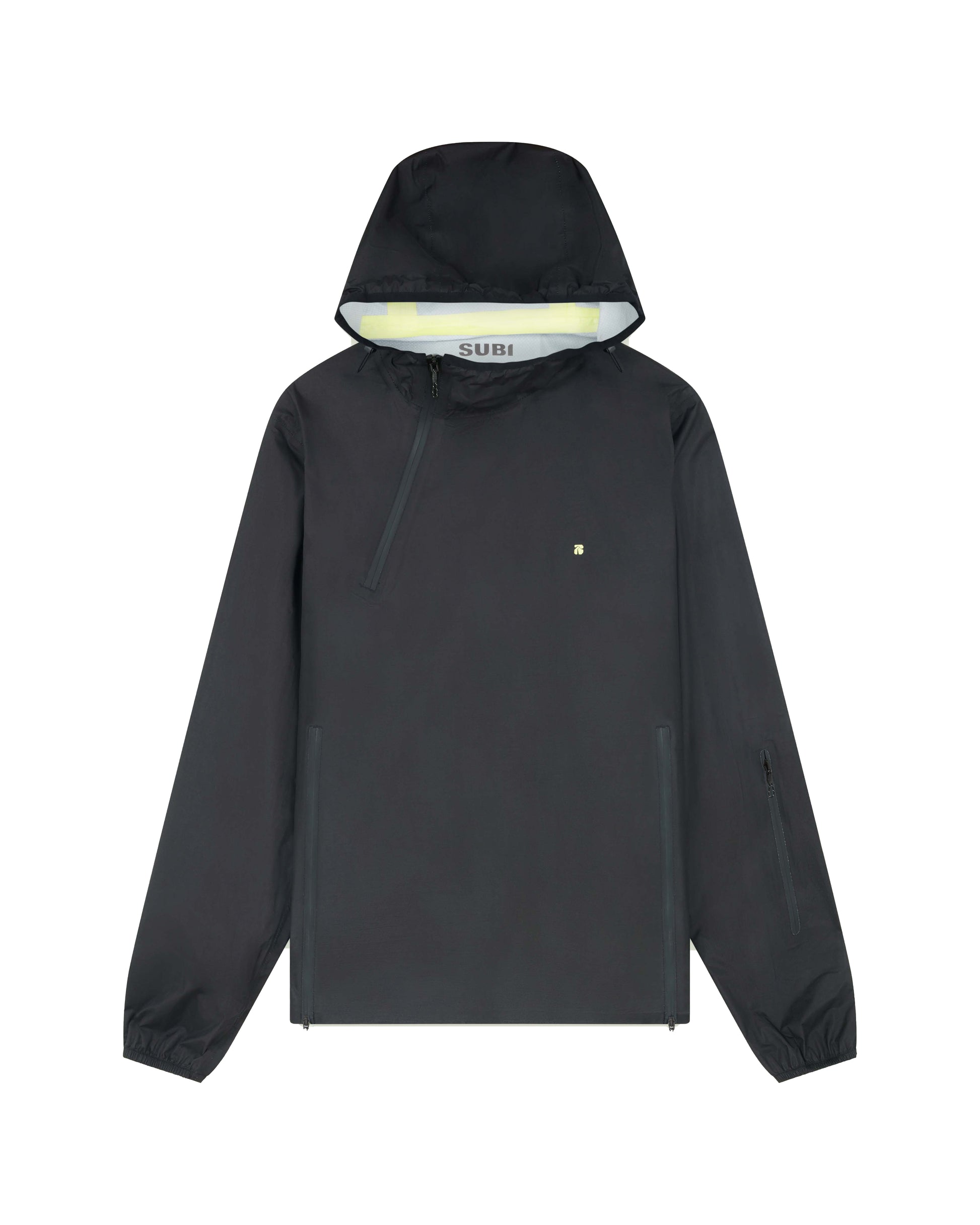 SUBI Anorak Performance Jacket, Black, lightweight, water-resistant, wind-resistant