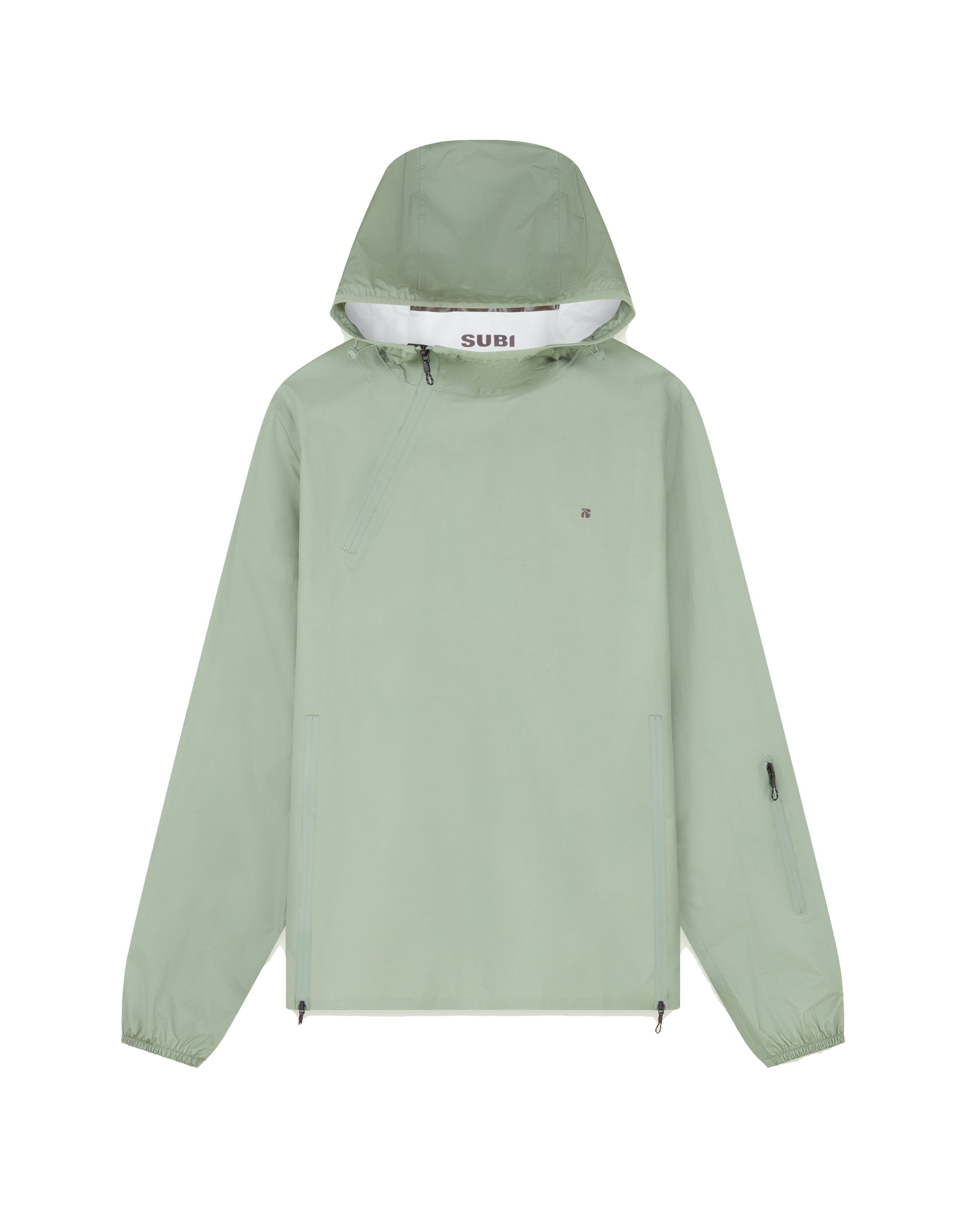 Anorak Performance Jacket, Sage, front view, lightweight, water-resistant, wind-resistant