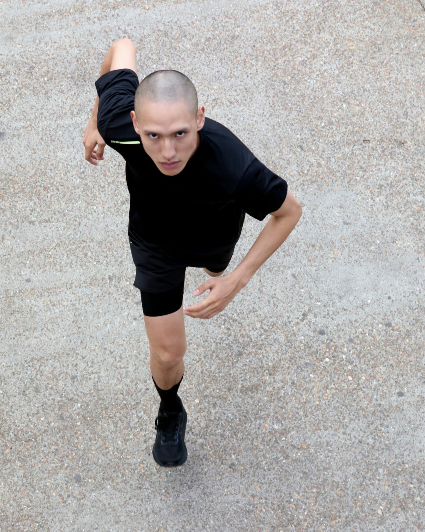 SUBI Black 4" Lined Running Shorts, Breathable, Fast drying, Zip Back Pocket, Model