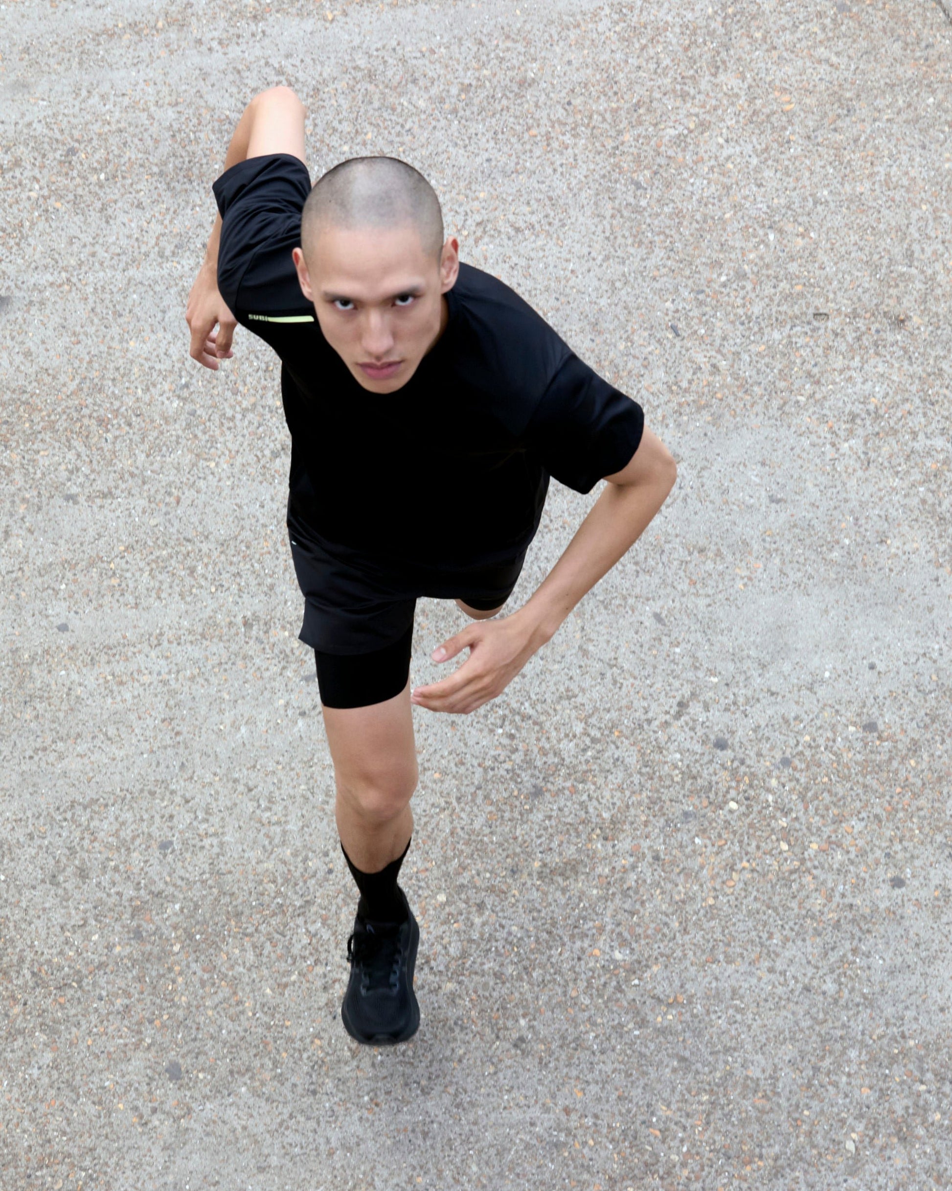 SUBI Black 4" Lined Running Shorts, Breathable, Fast drying, Zip Back Pocket, Model