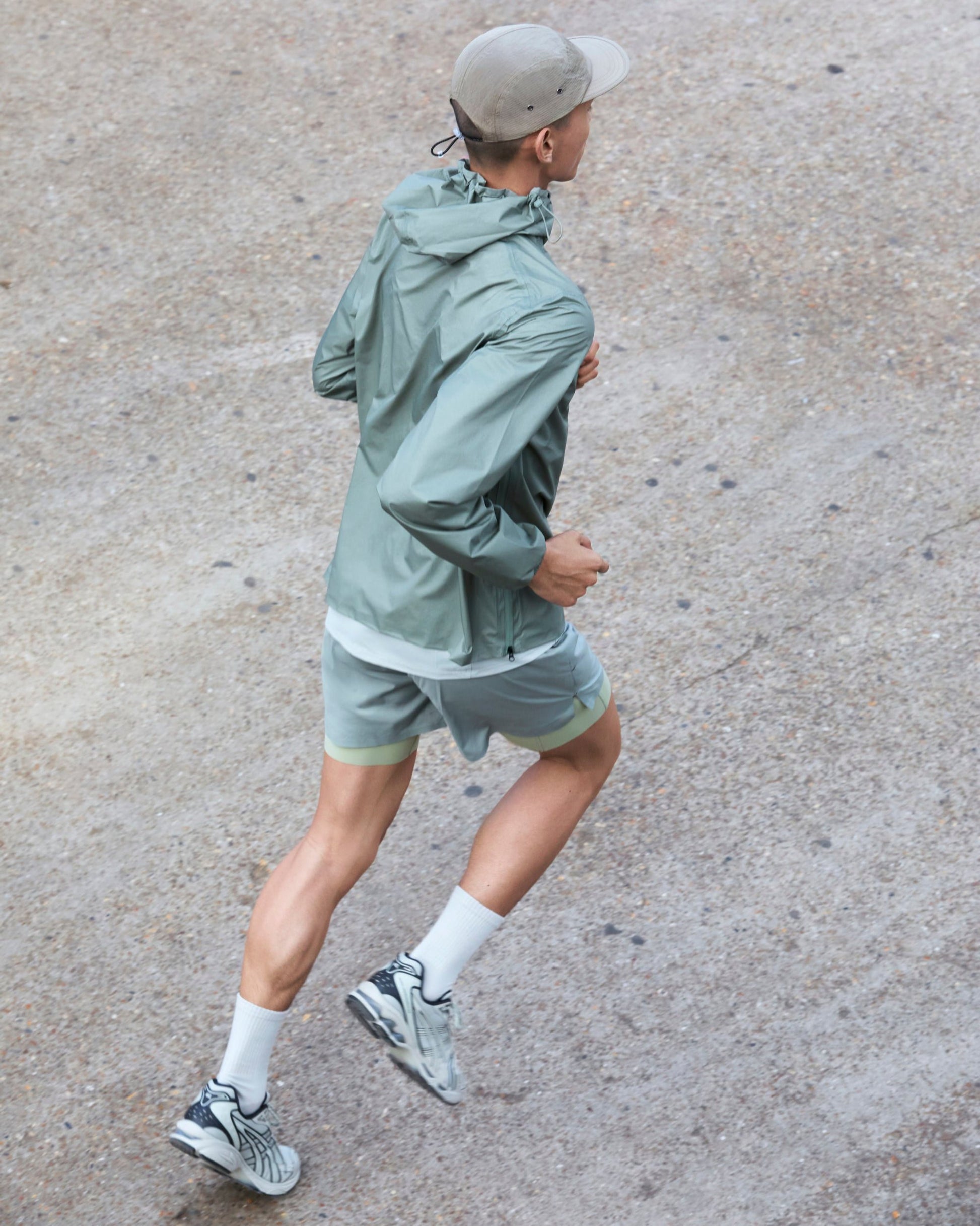 Running SUBI Anorak Performance Jacket, Sage, lightweight, water-resistant, wind-resistant
