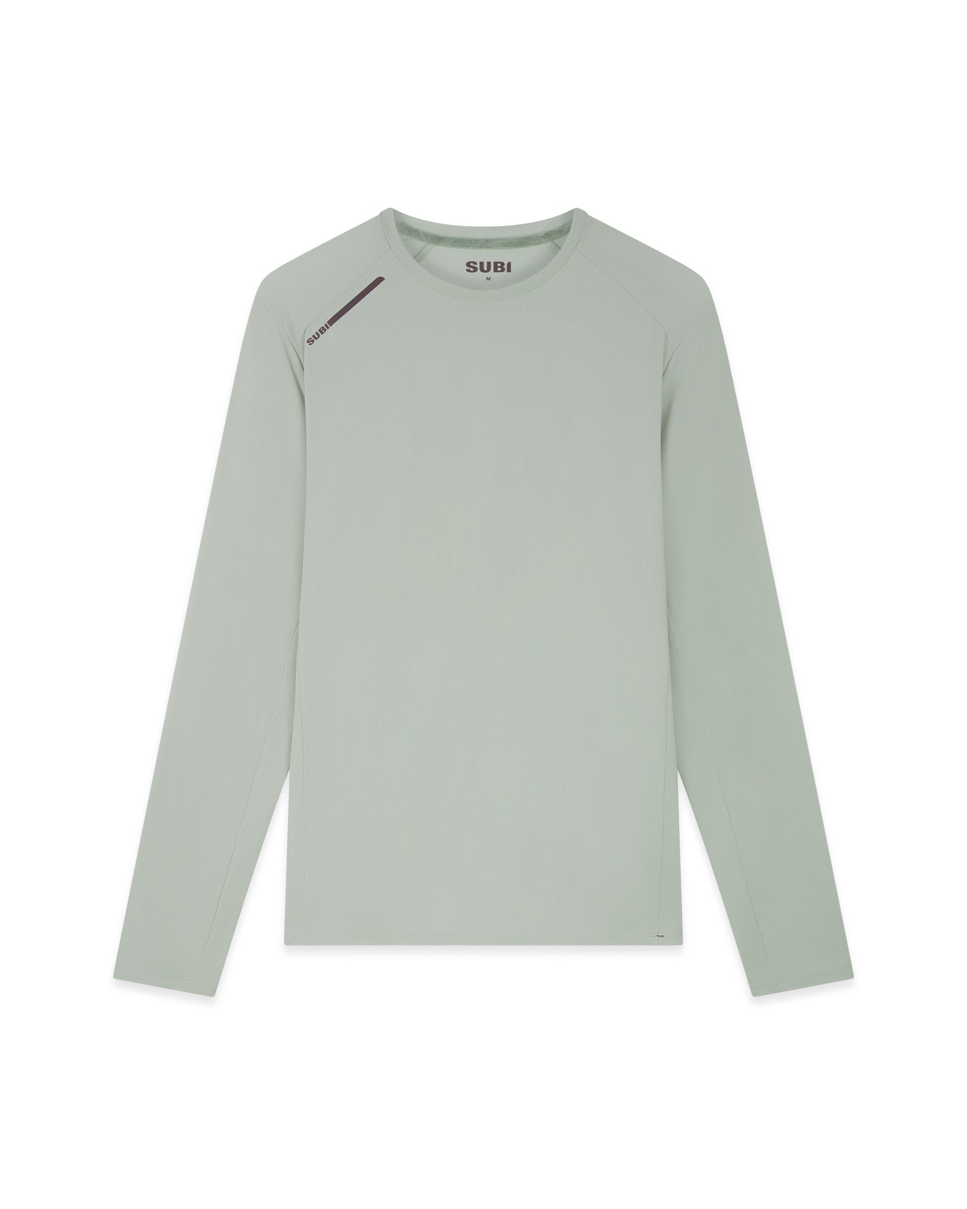 SUBI  Sage Long Sleeve Running Top, Lightweight and breathable, Moisture wicking, front view
