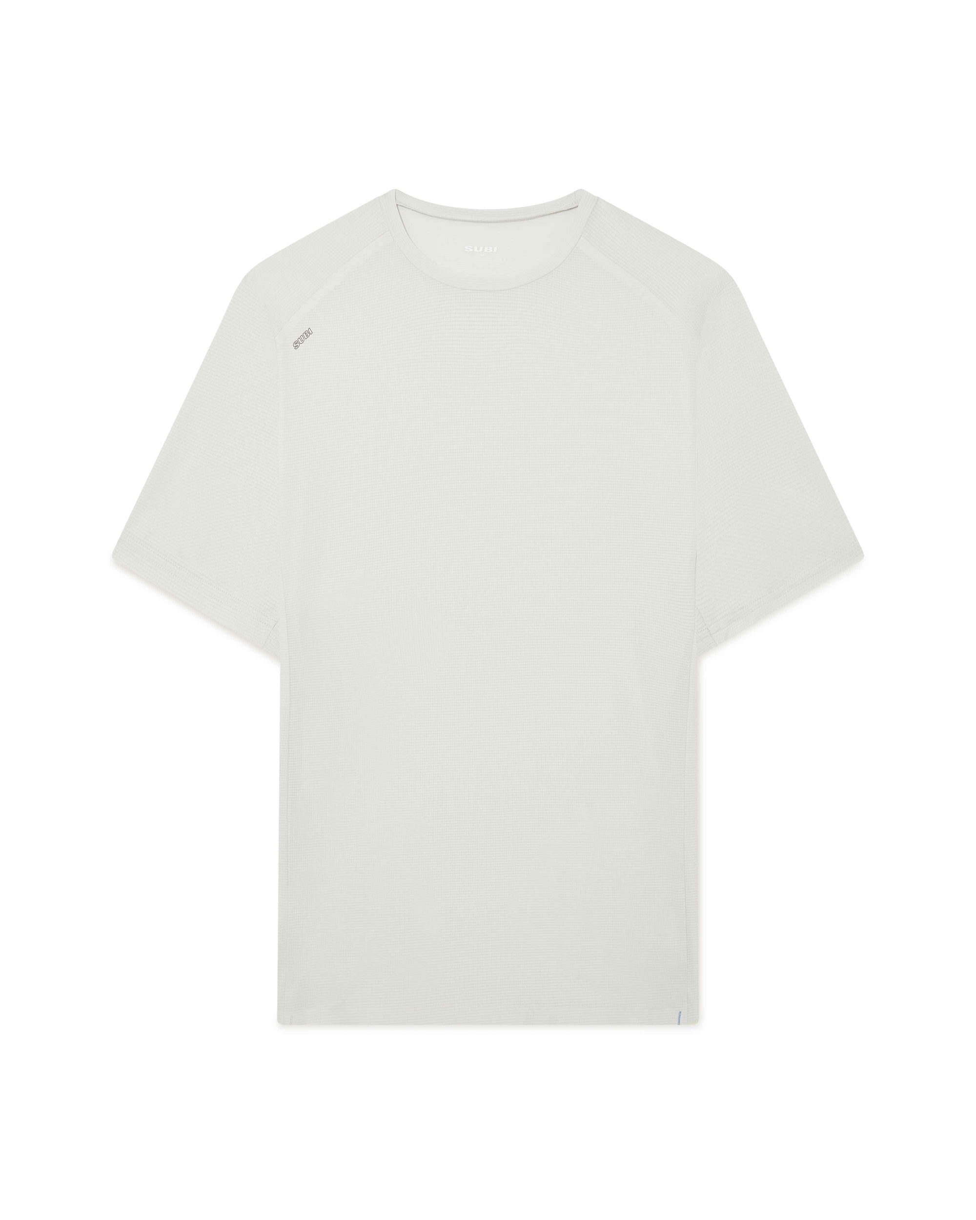 Unisex Performance Running T-Shirt, Off White, lightweight and breathable, front view