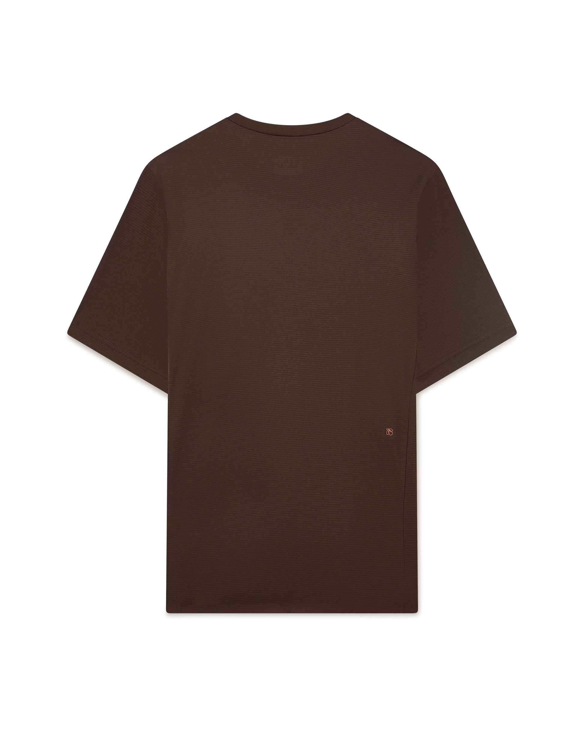 Unisex Performance Running T-Shirt, Brown, lightweight and breathable, back view