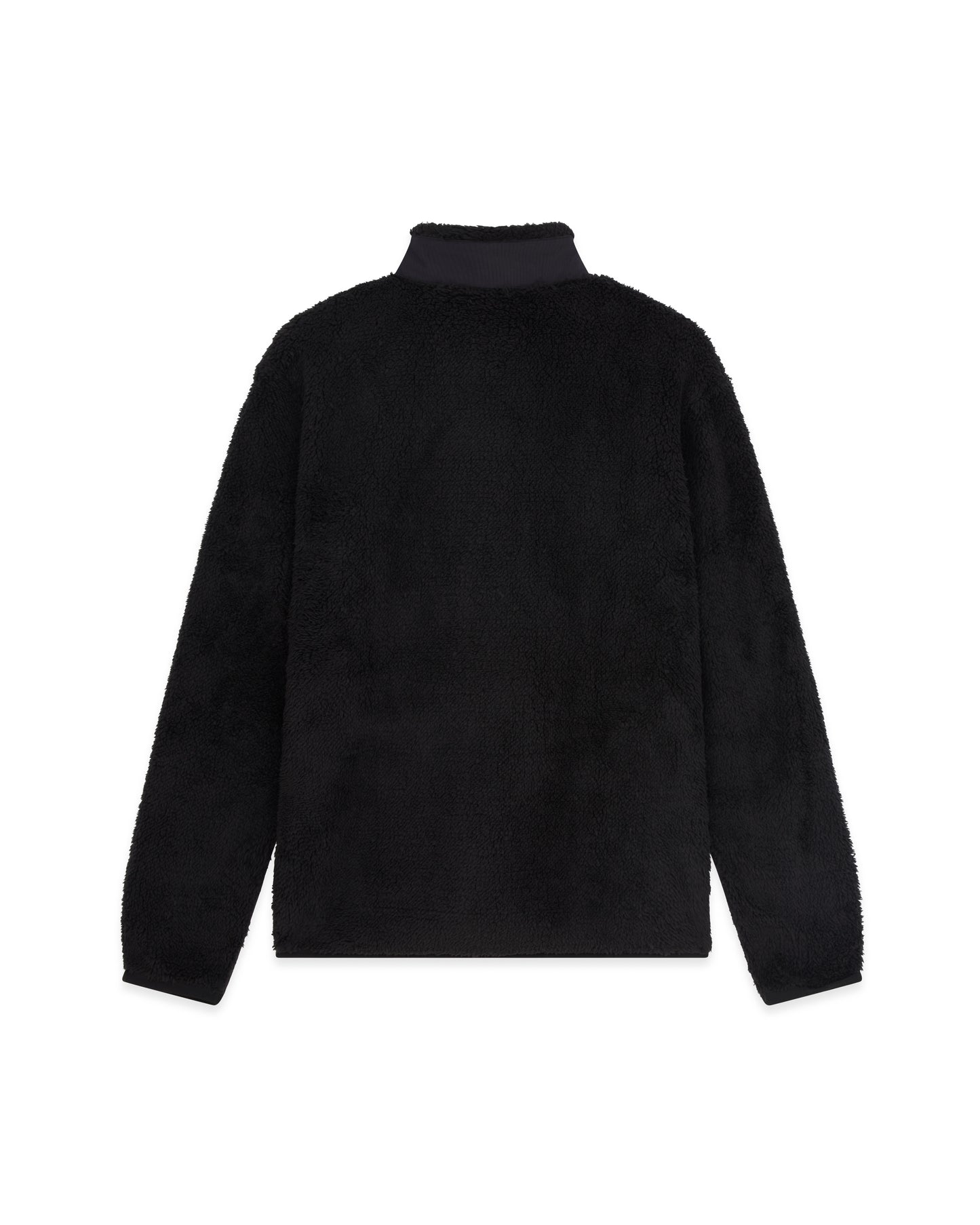 SUBI Black Zip Fleece, back view, full-length zip, lightweight, heat-retaining material