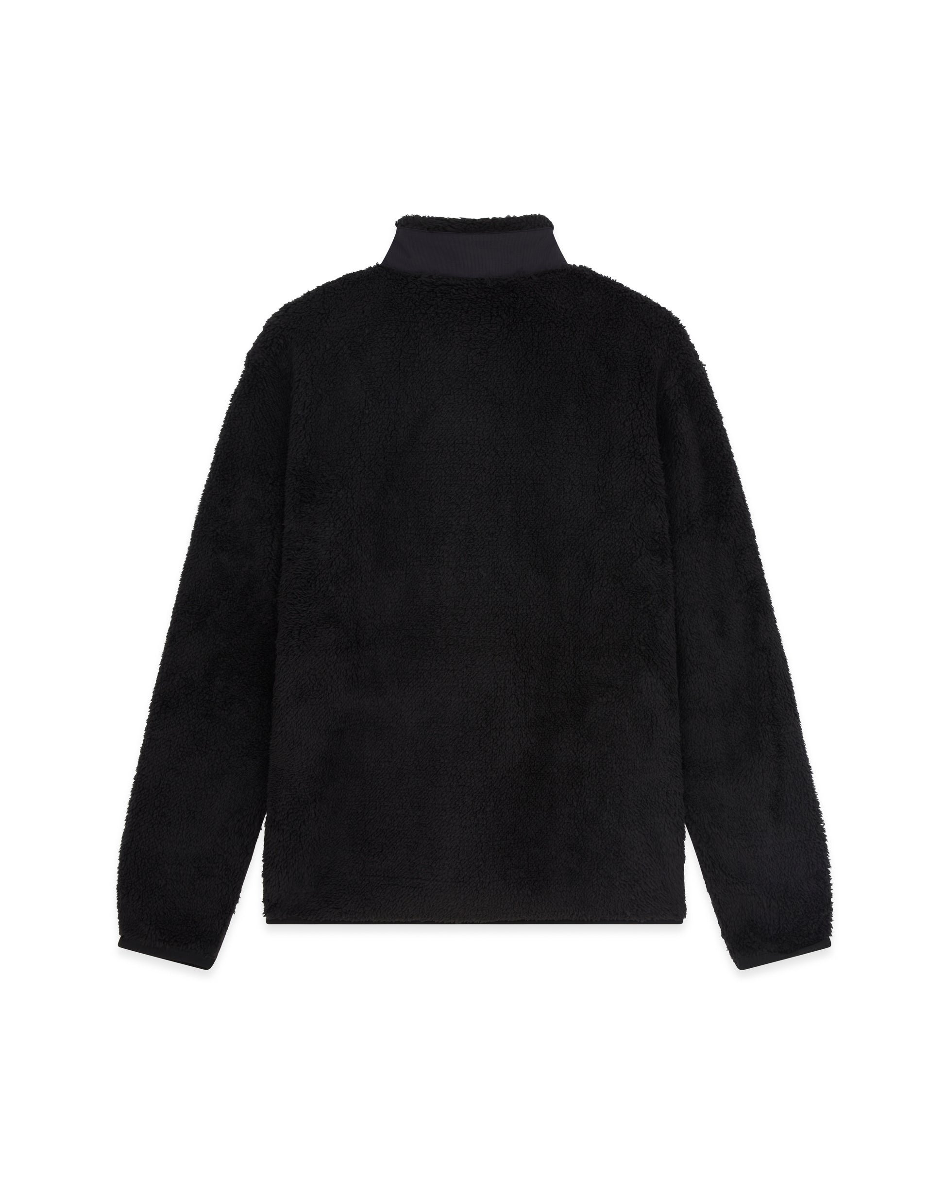 SUBI Black Zip Fleece, back view, full-length zip, lightweight, heat-retaining material