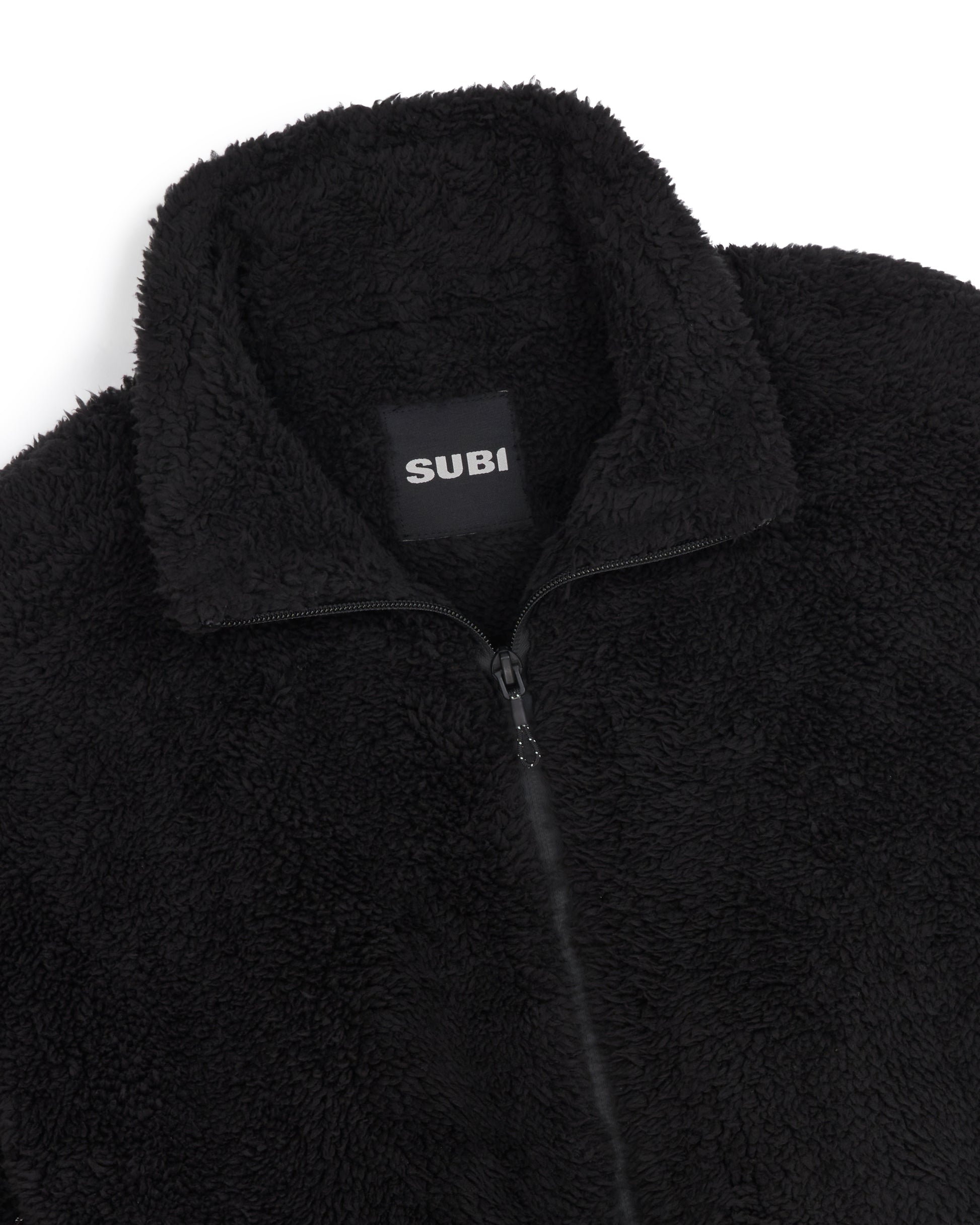 SUBI Black Zip Fleece, details