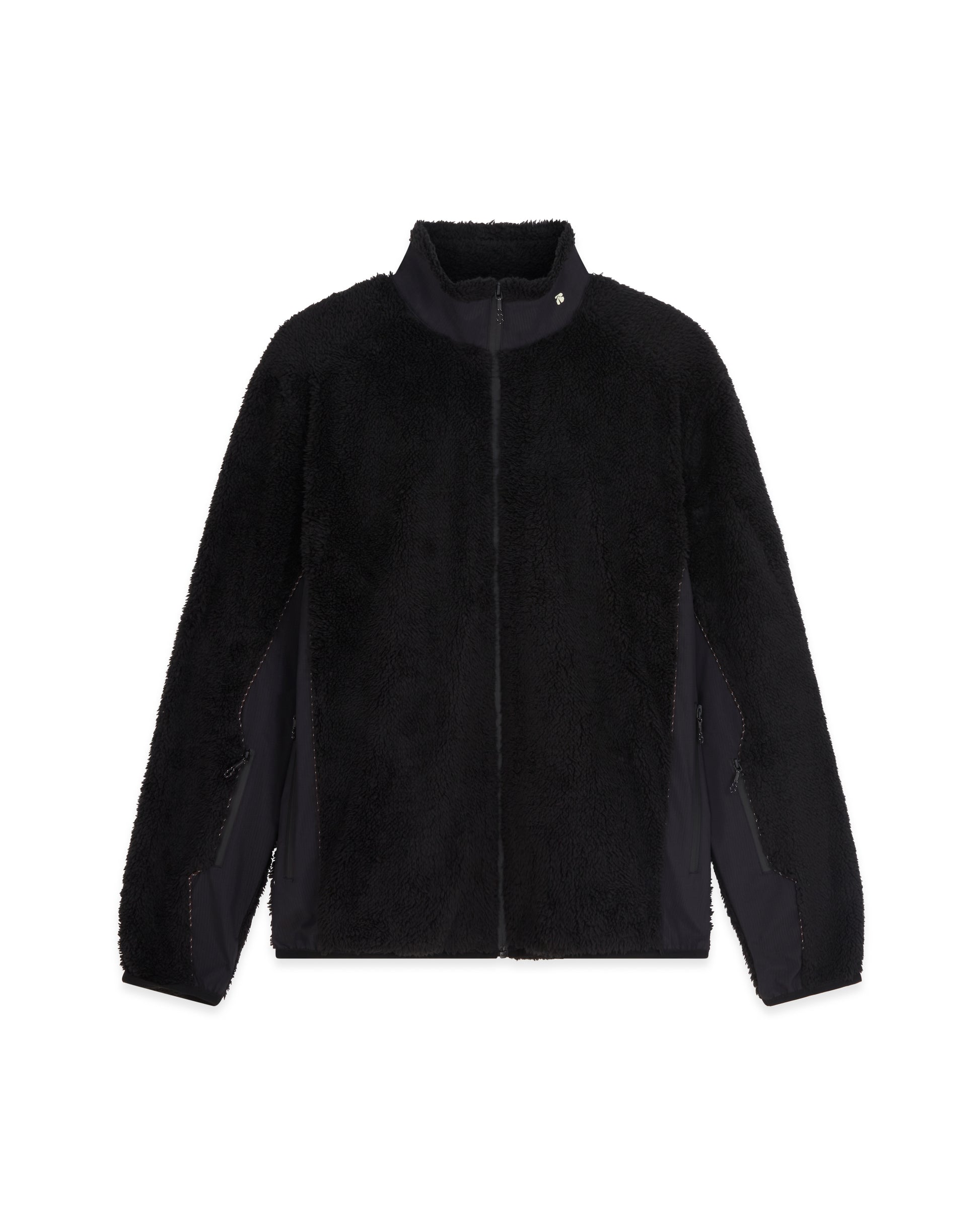 SUBI Black Zip Fleece, back view, full-length zip, lightweight, heat-retaining material