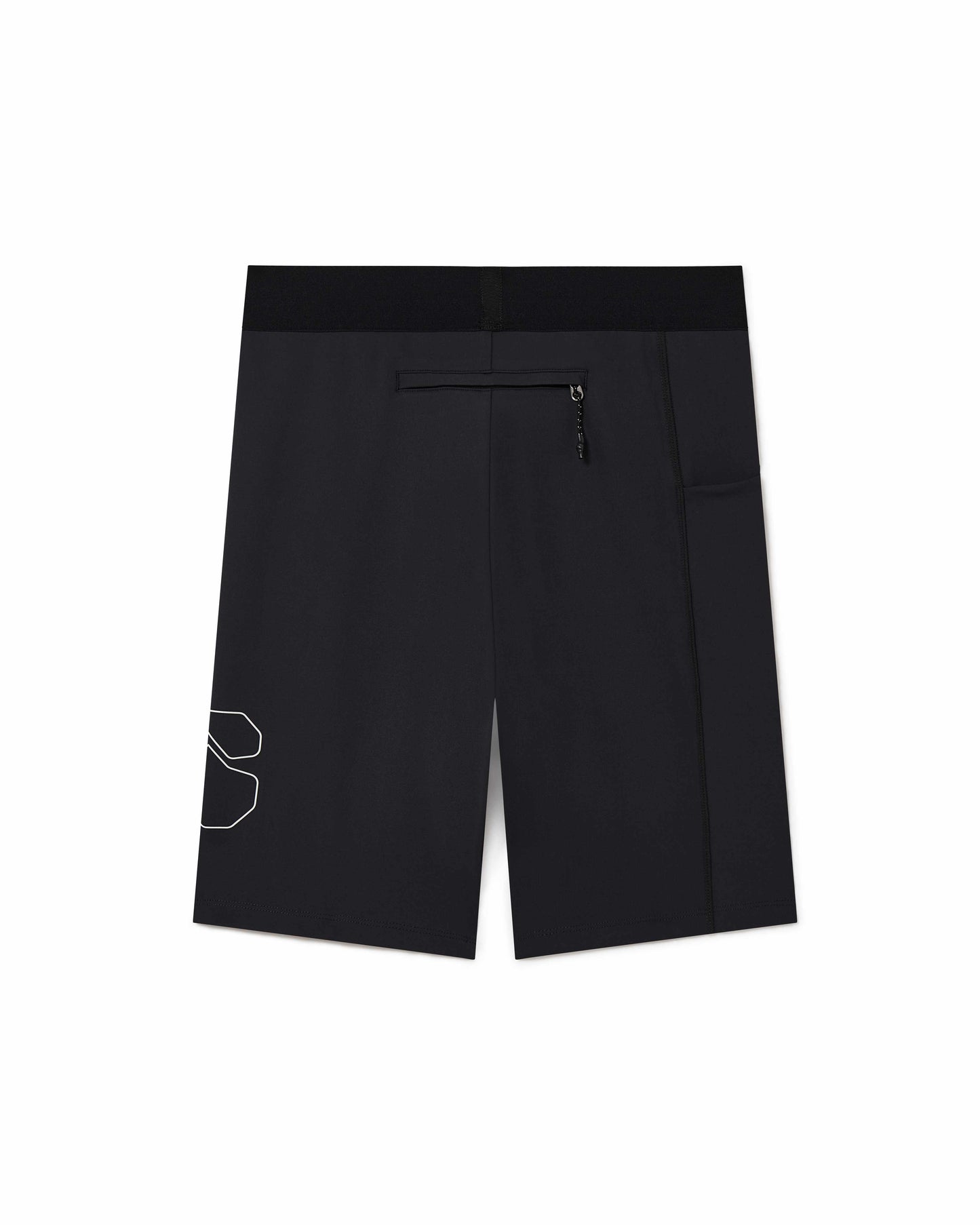 Speed Running Tights, Black, back zip, compression fit, moisture-wicking fabric