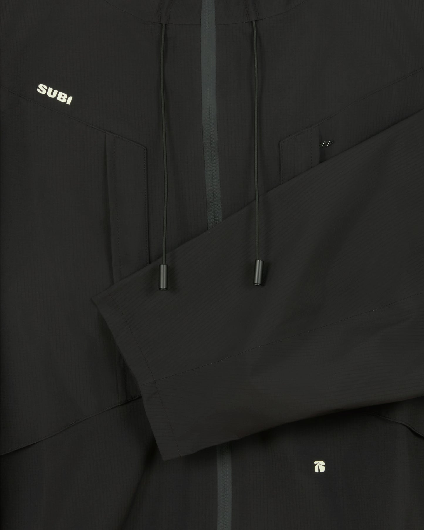 SUBI Black Running Waterproof Jacket, Breathable, Windproof, Durable, Details