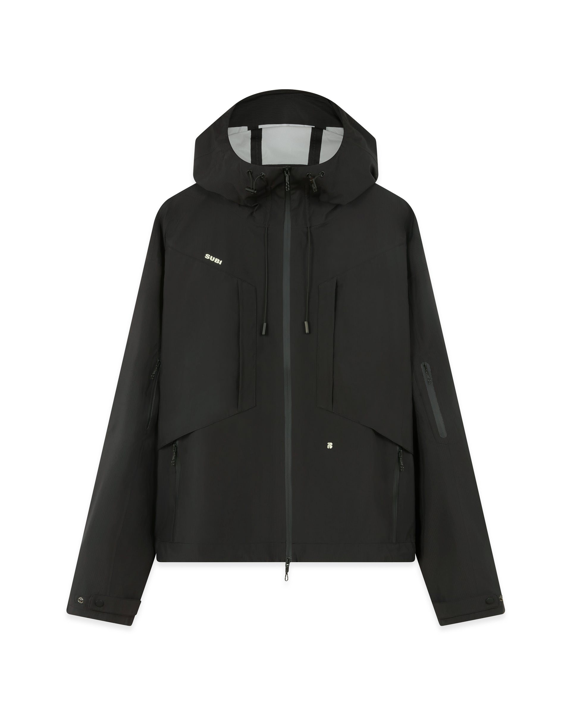 SUBI Black Running Waterproof Jacket, Breathable, Windproof, Durable, Front View