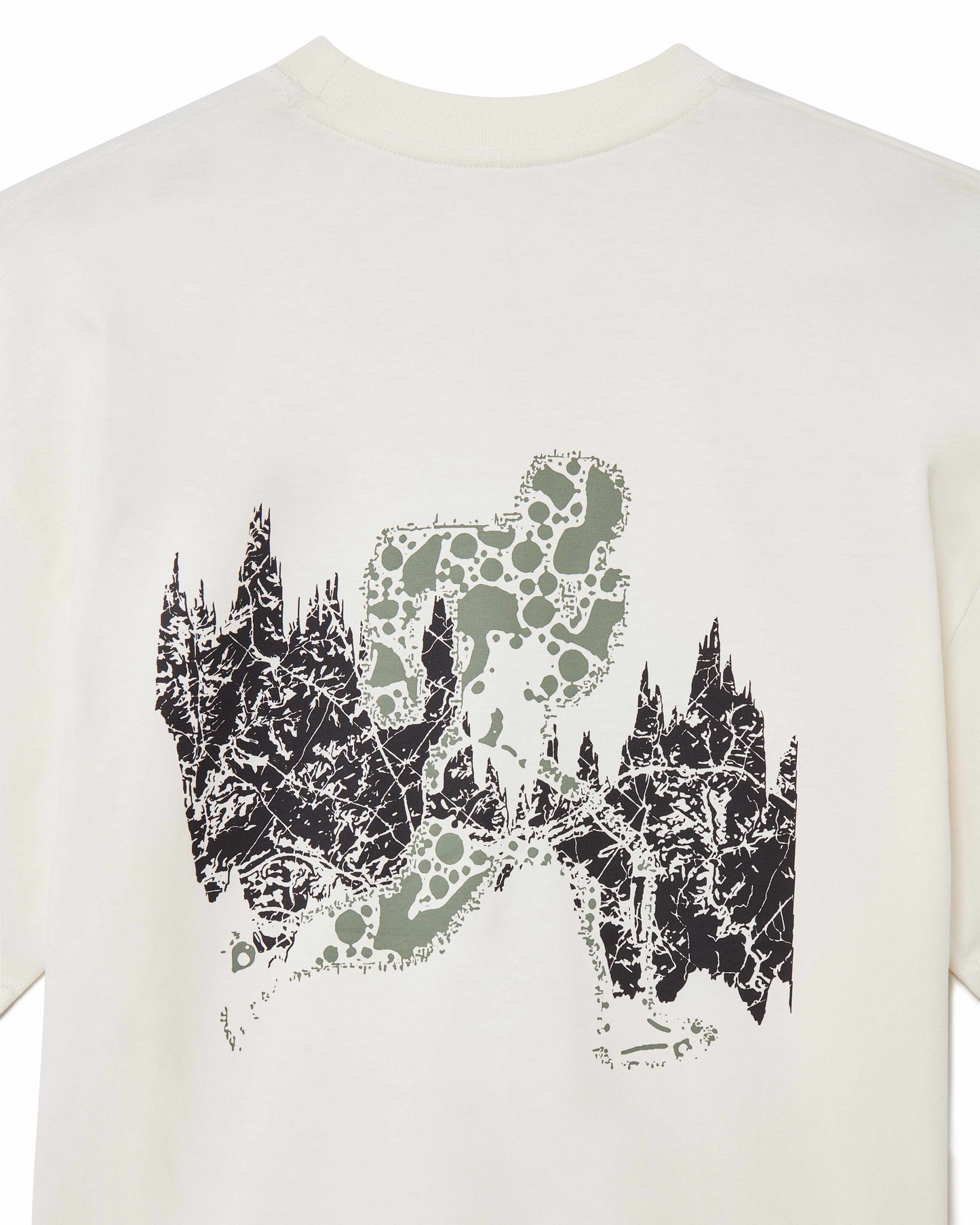 Illustration Details of Off White cotton t-shirt, relaxed fit, extended sleeves, boxy fit