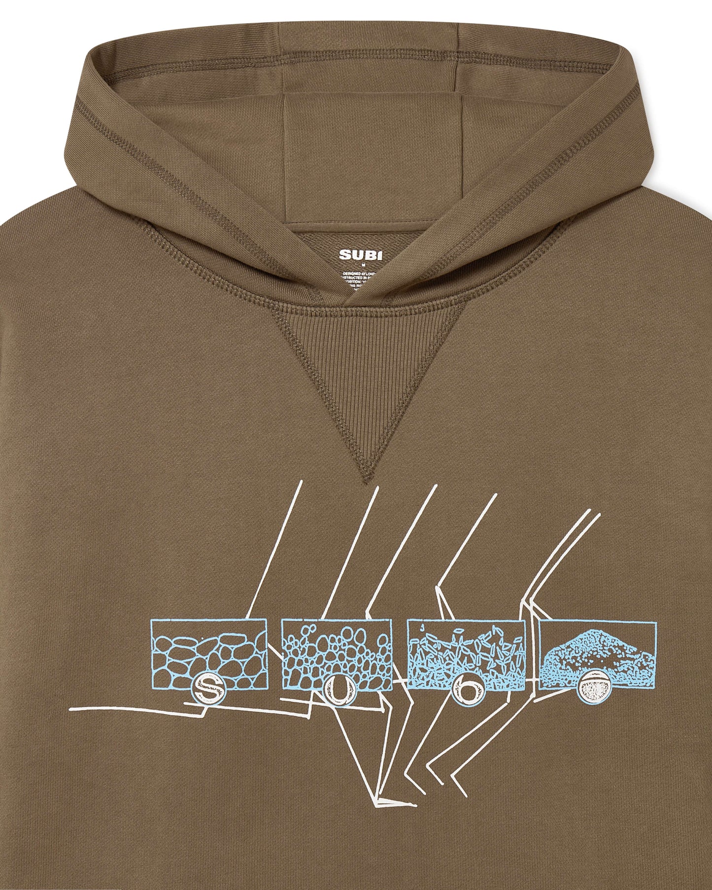 SUBI Topography Hoodie, Illustration, heavyweight cotton fleece