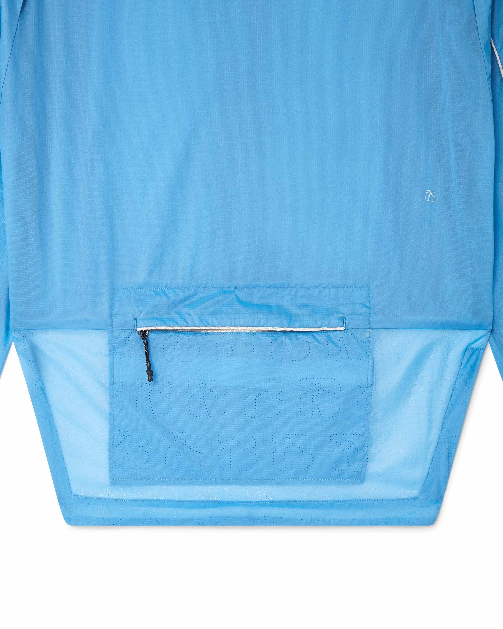 Ultralightweight Blue Running Jacket Packable design for easy carry, back zippers