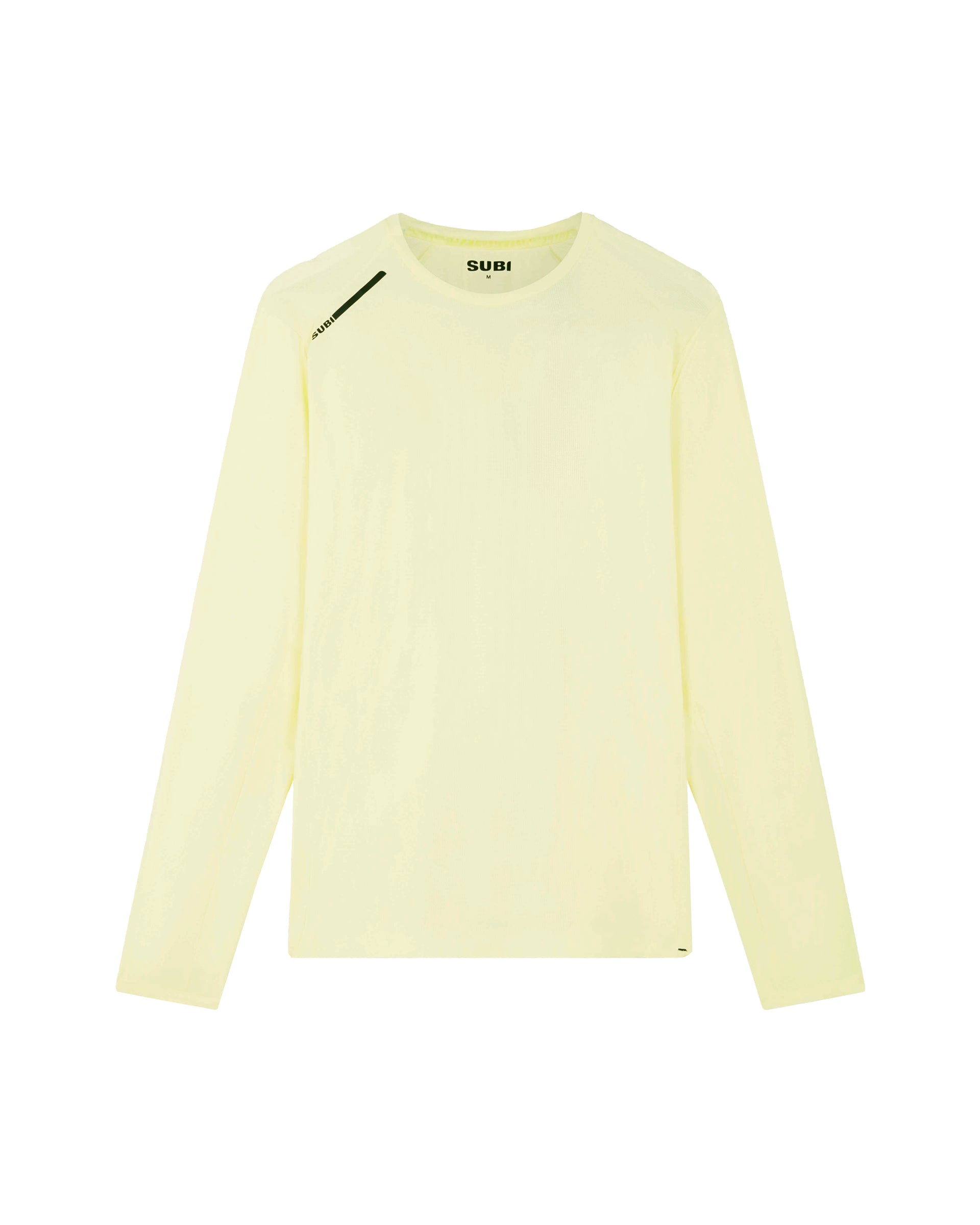 SUBI Yellow Sleeve Running Top, Lightweight and breathable, Moisture wicking, Front View
